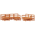 vidaXL Garten-Lounge-Set 10 pcs Wachsboden Kiefer Massives Kiefernholz