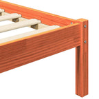 vidaXL Bettrahmen Wachsbraun 205,5 x 165,5 x 100 cm Massivholz Kiefer