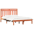 vidaXL Bettrahmen Wachsbraun 205,5 x 165,5 x 100 cm Massivholz Kiefer