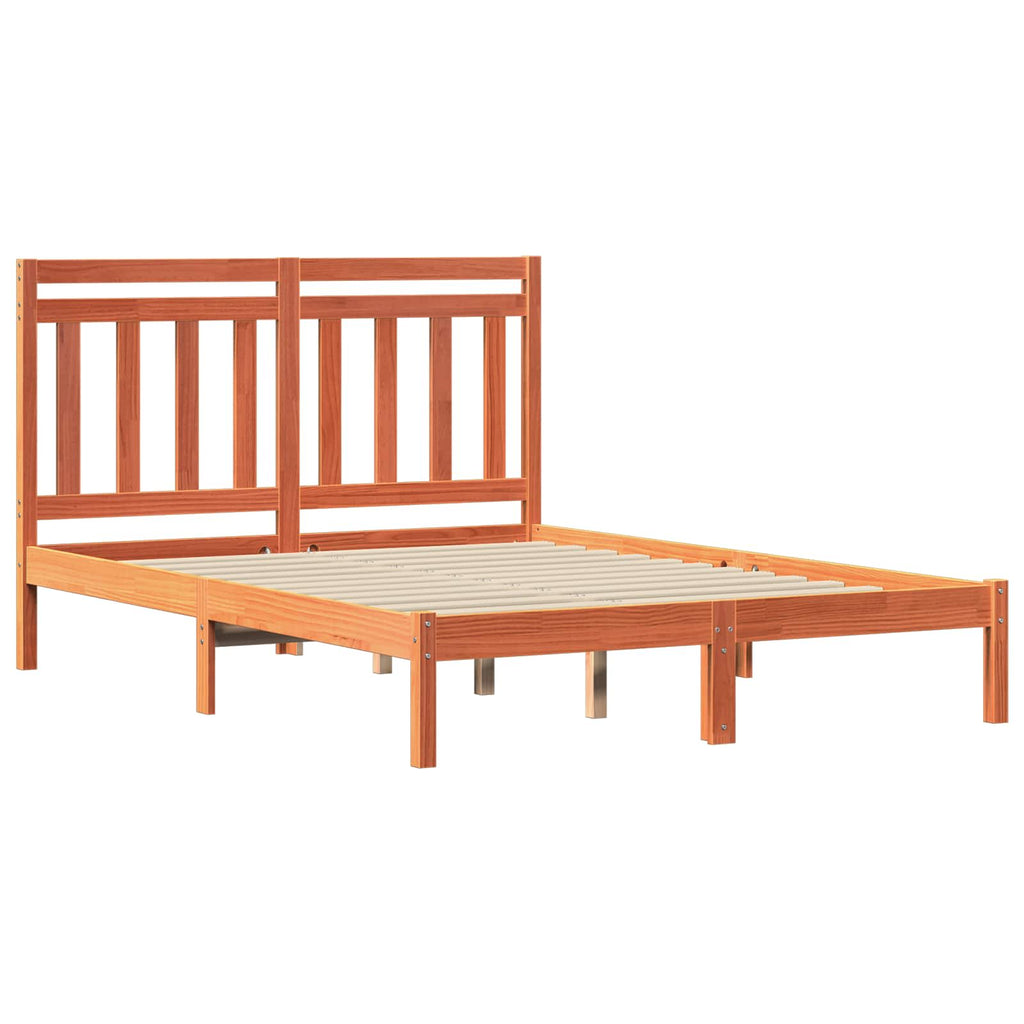 vidaXL Bettrahmen Wachsbraun 205,5 x 165,5 x 100 cm Massivholz Kiefer
