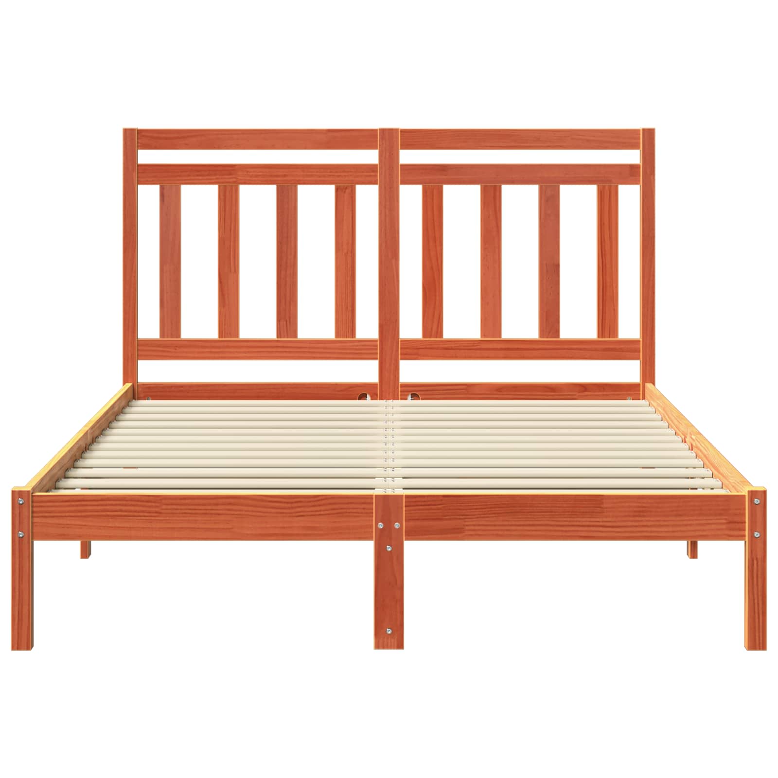 vidaXL Bettrahmen Wachsbraun 205,5 x 165,5 x 100 cm Massivholz Kiefer