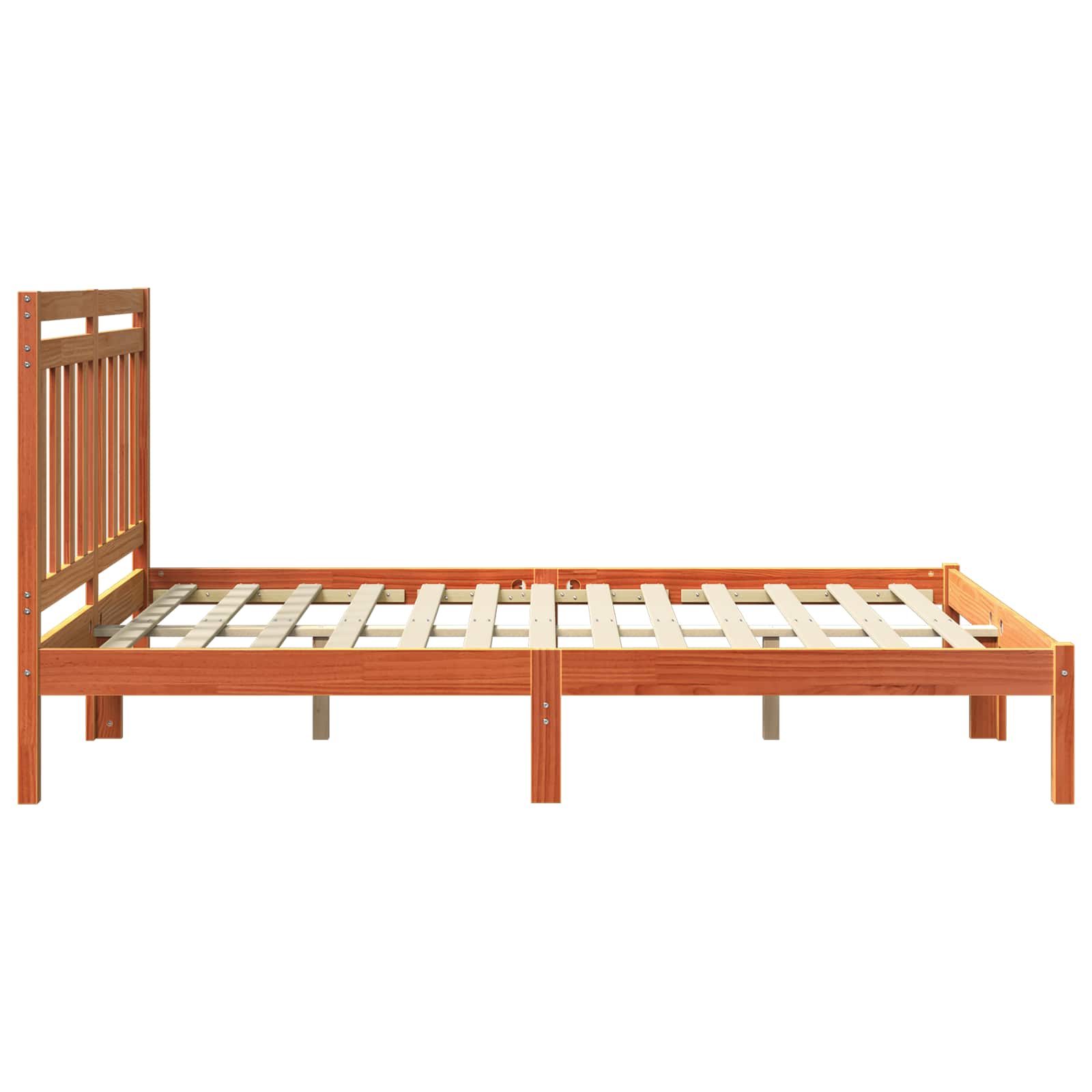 vidaXL Bettrahmen Wachsbraun 205,5 x 165,5 x 100 cm Massivholz Kiefer
