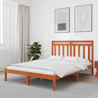 vidaXL Bettrahmen Wachsbraun 205,5 x 165,5 x 100 cm Massivholz Kiefer