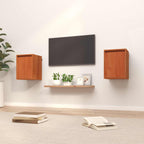 vidaXL Wandschrank Wandmontiert 2 pcs Wachsbraun 30 x 30 x 40 cm