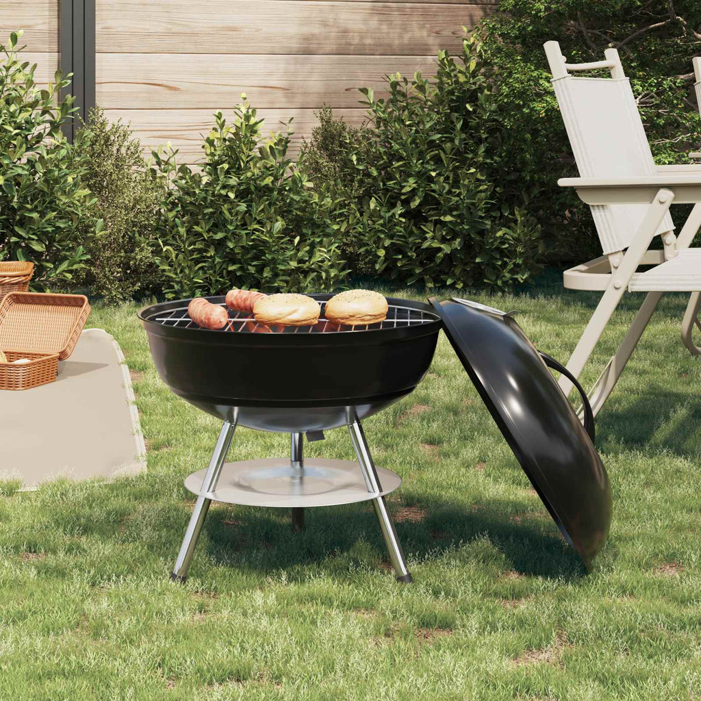 vidaXL Holzkohlegrill Schwarz 36,5 x 36,5 x 40 cm