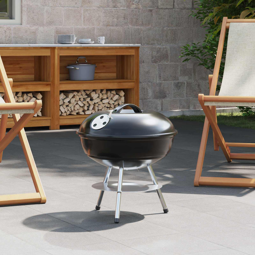 vidaXL Holzkohlegrill Schwarz 36,5 x 36,5 x 40 cm