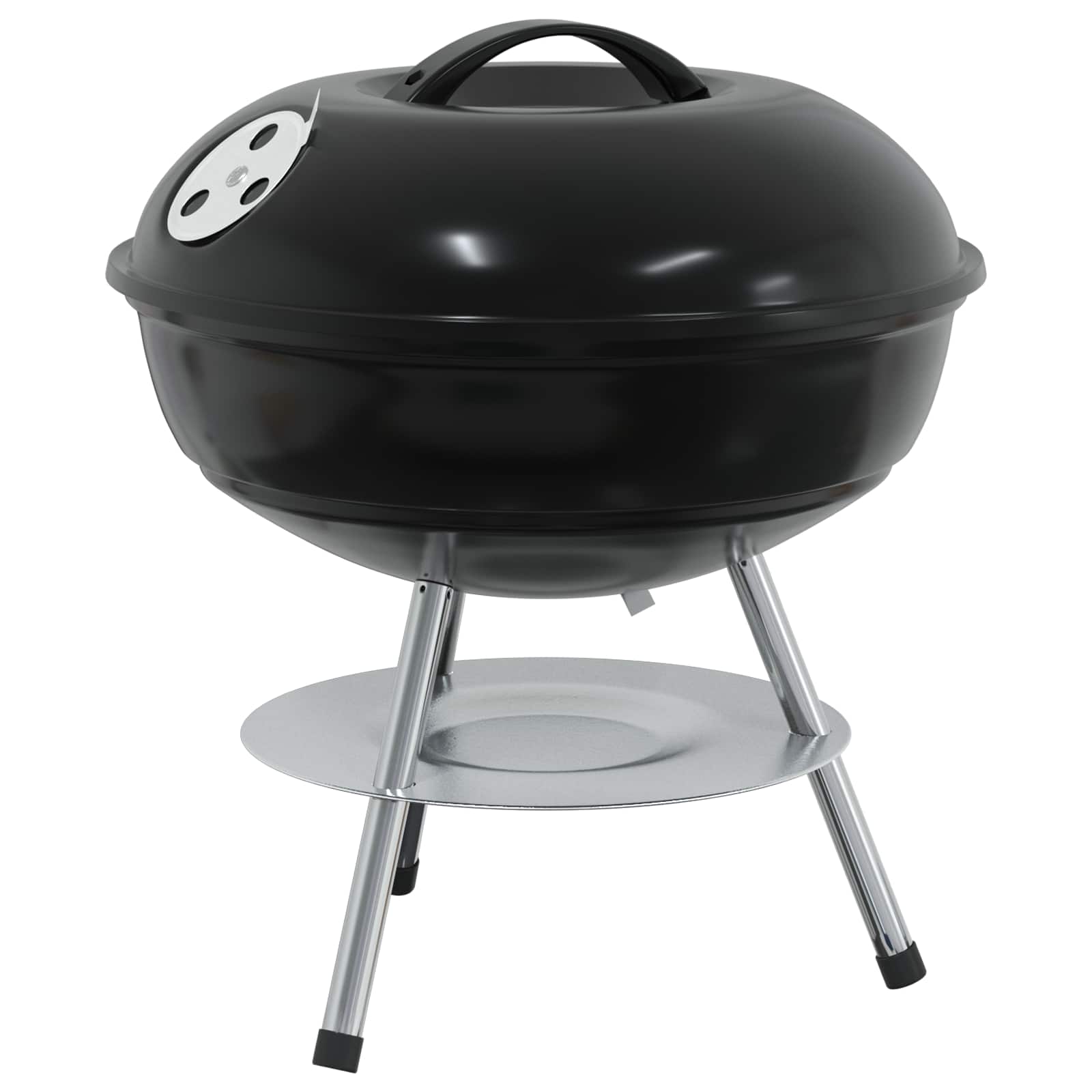 vidaXL Holzkohlegrill Schwarz 36,5 x 36,5 x 40 cm