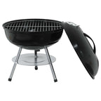 vidaXL Holzkohlegrill Schwarz 36,5 x 36,5 x 40 cm