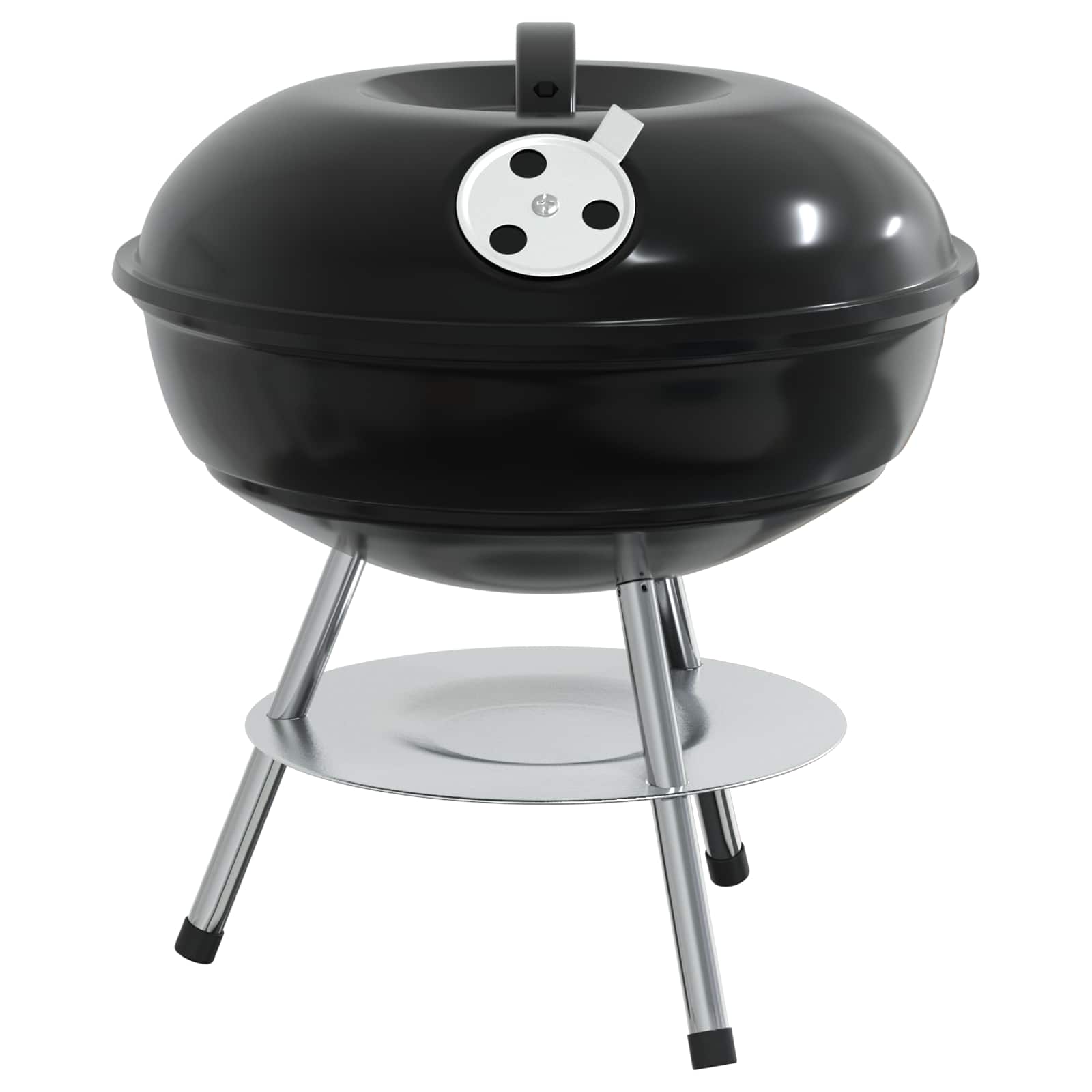 vidaXL Holzkohlegrill Schwarz 36,5 x 36,5 x 40 cm