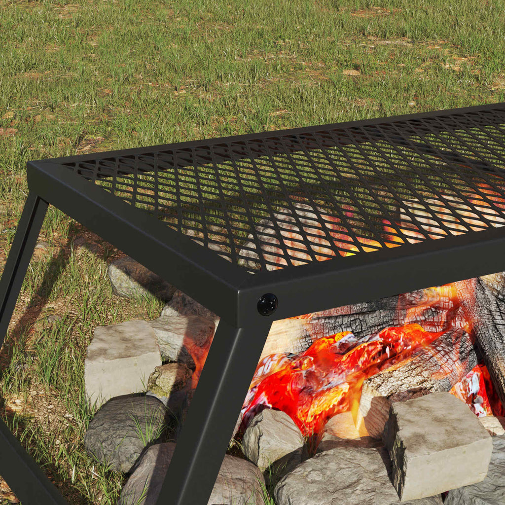 vidaXL Faltbarer Campinggrill Schwarz 58 x 31 x 2 cm Legierter Stahl