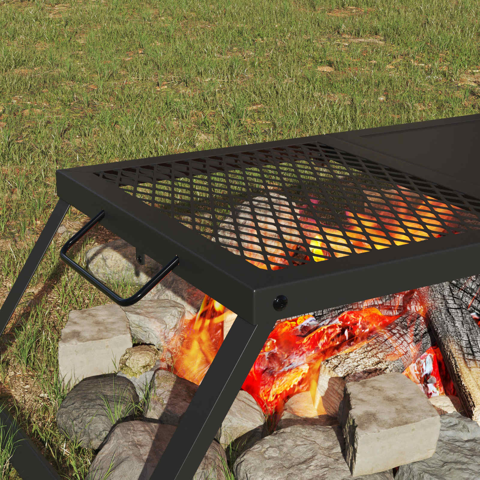 vidaXL Faltbarer Campinggrill Schwarz 31,5 x 26,5 x 4 cm