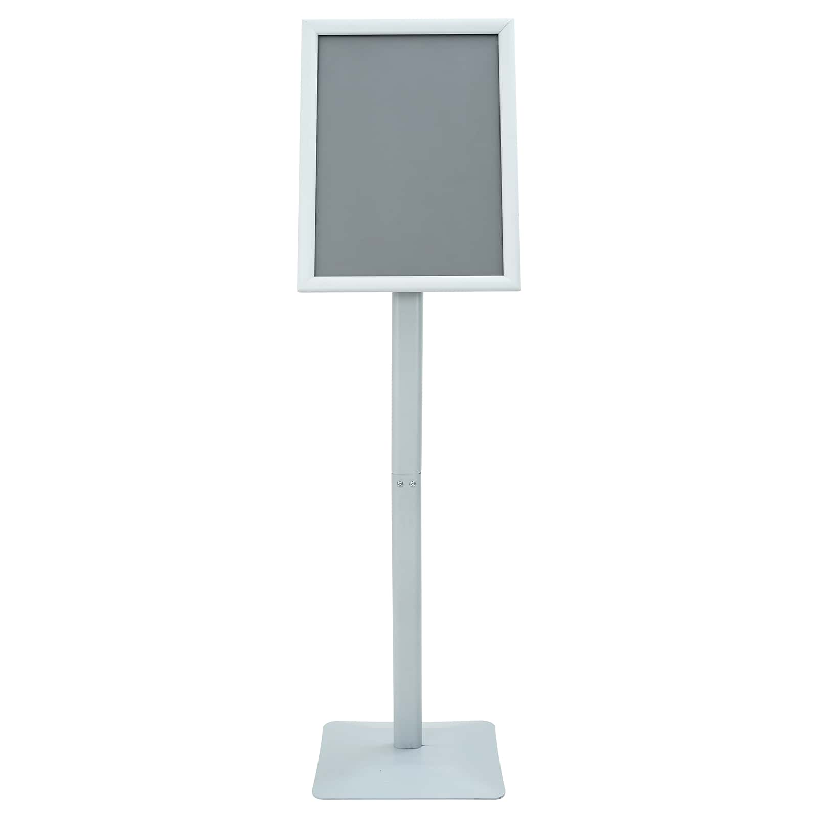vidaXL Posterständer mit Podest Silber 32,5 x 27 x 126 cm aus Gusseisen