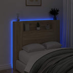 vidaXL Kopfteil-Schrank mit LED mit Regal Sonoma 120 x 16,5 x 103,5 cm