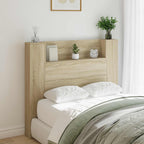 vidaXL Kopfteil-Schrank mit LED mit Regal Sonoma 120 x 16,5 x 103,5 cm