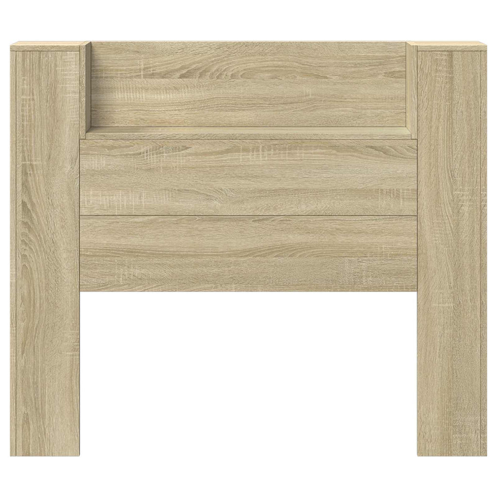 vidaXL Kopfteil-Schrank mit LED mit Regal Sonoma 120 x 16,5 x 103,5 cm