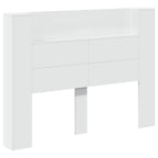 vidaXL Kopfteil-Schrank mit LED mit Regal Weiß 140 x 16,5 x 103,5 cm
