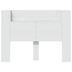 vidaXL Kopfteil-Schrank mit LED mit Regal Weiß 140 x 16,5 x 103,5 cm