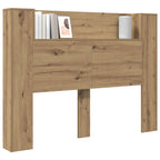 vidaXL Kopfteil-Schrank mit LED Artisan-Eiche 140 x 16,5 x 103,5 cm