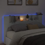 vidaXL Kopfteil-Schrank mit LED Weiß 180 x 16,5 x 103,5 cm