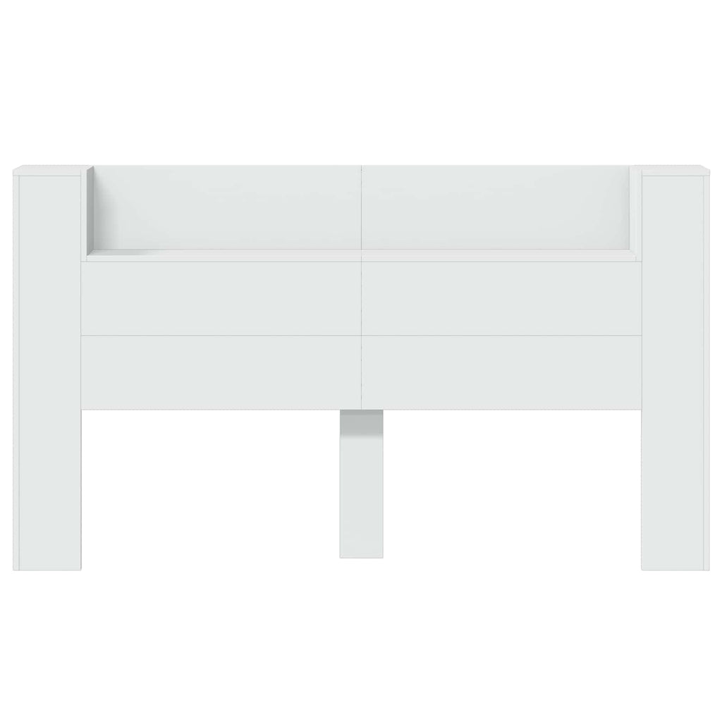 vidaXL Kopfteil-Schrank mit LED Weiß 180 x 16,5 x 103,5 cm