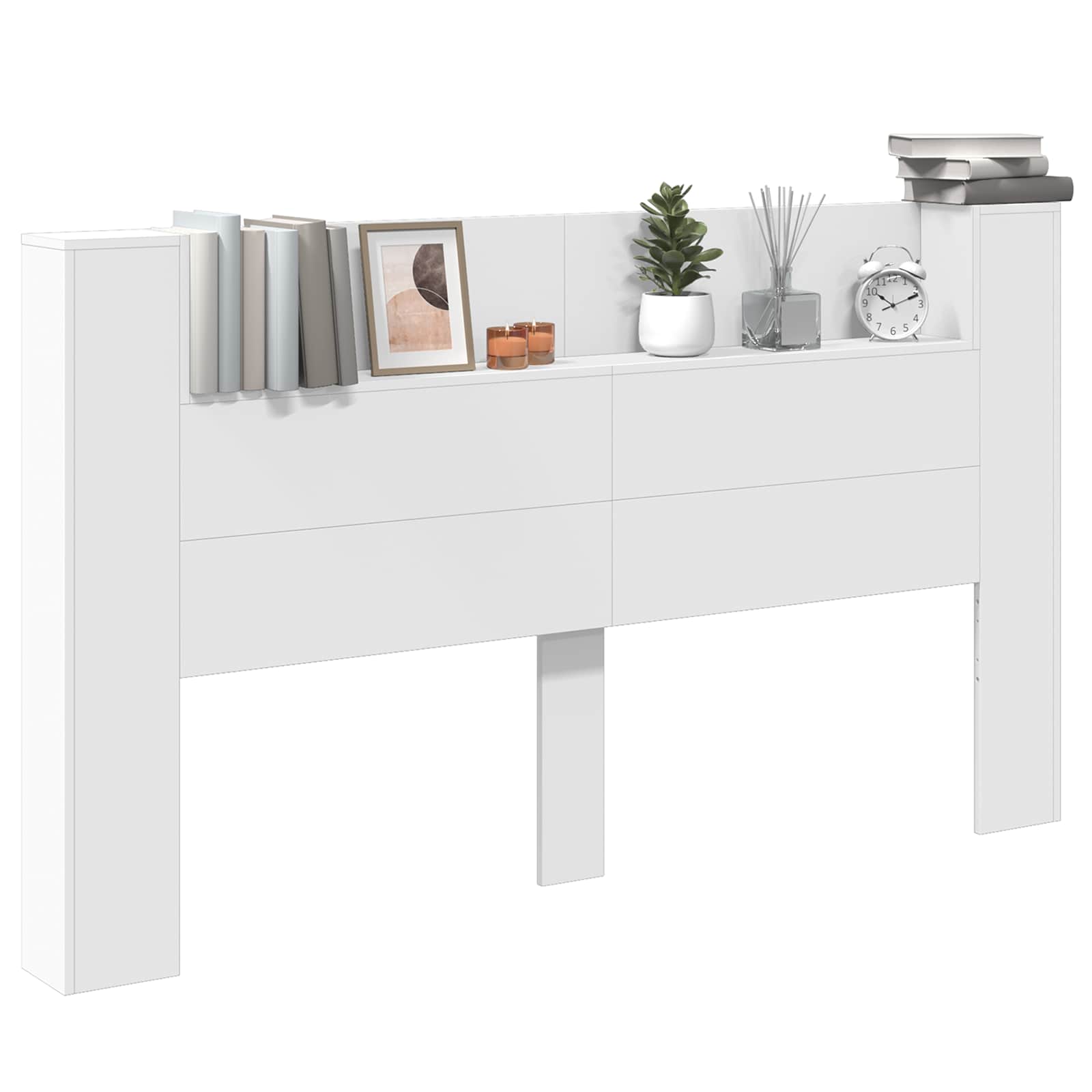 vidaXL Kopfteil-Schrank mit LED Weiß 180 x 16,5 x 103,5 cm