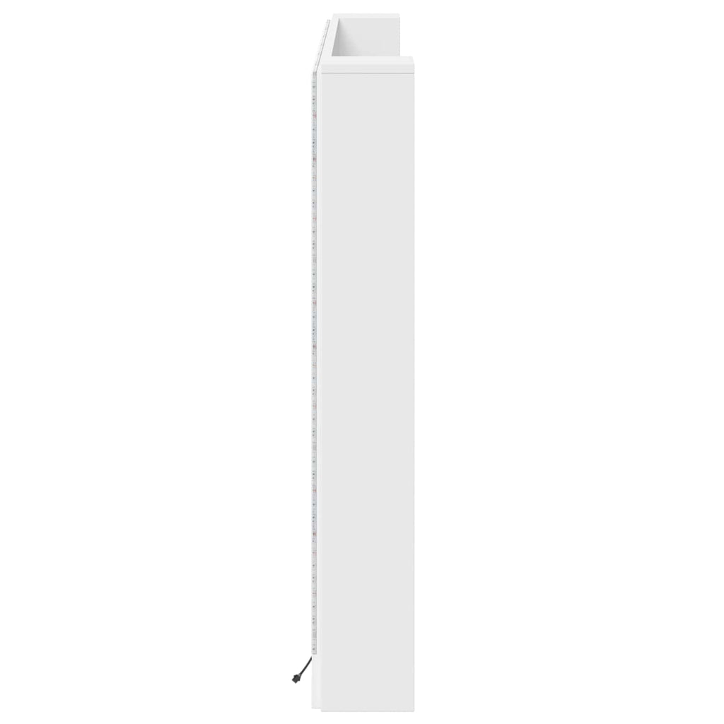 vidaXL Kopfteil-Schrank mit LED Weiß 180 x 16,5 x 103,5 cm