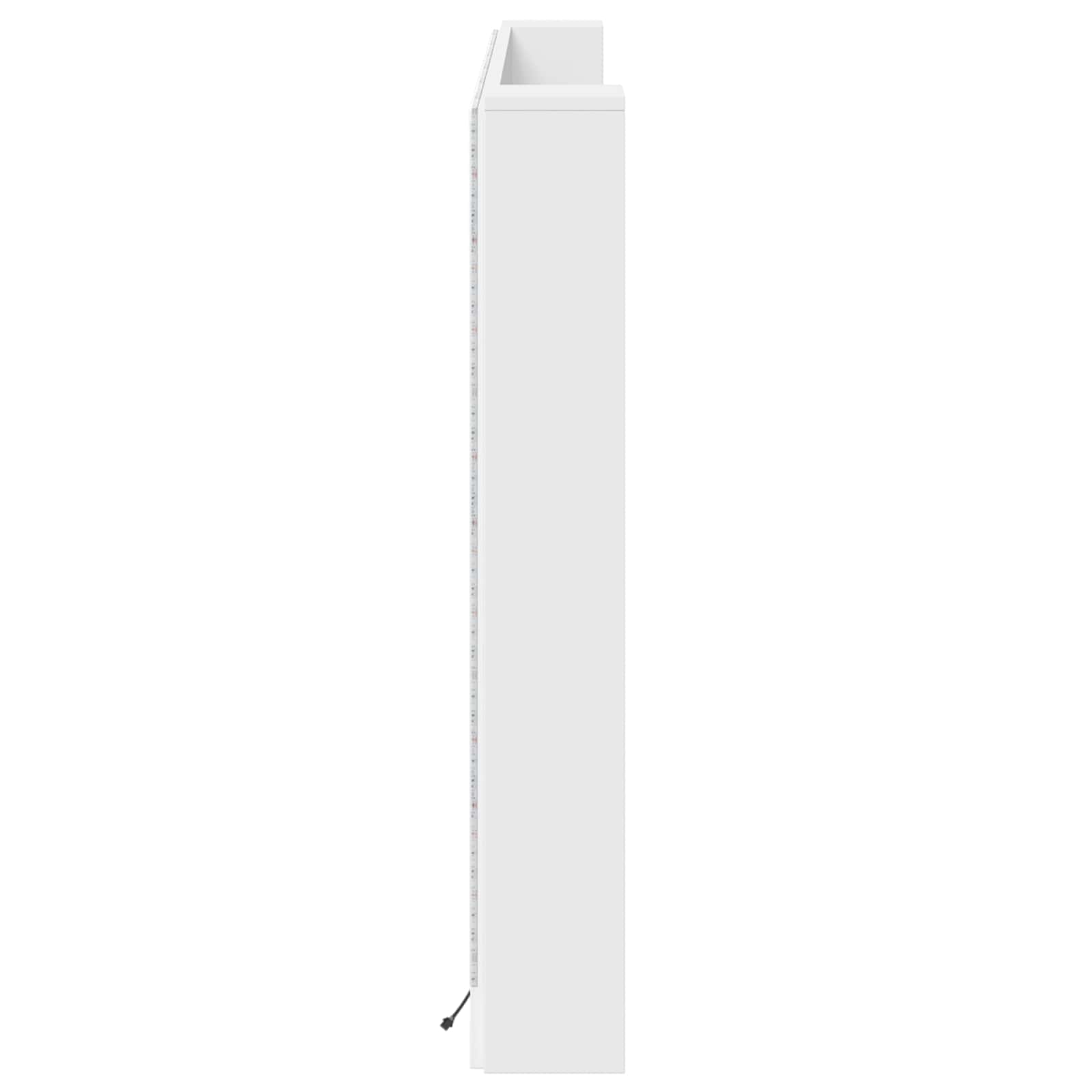 vidaXL Kopfteil-Schrank mit LED Weiß 180 x 16,5 x 103,5 cm