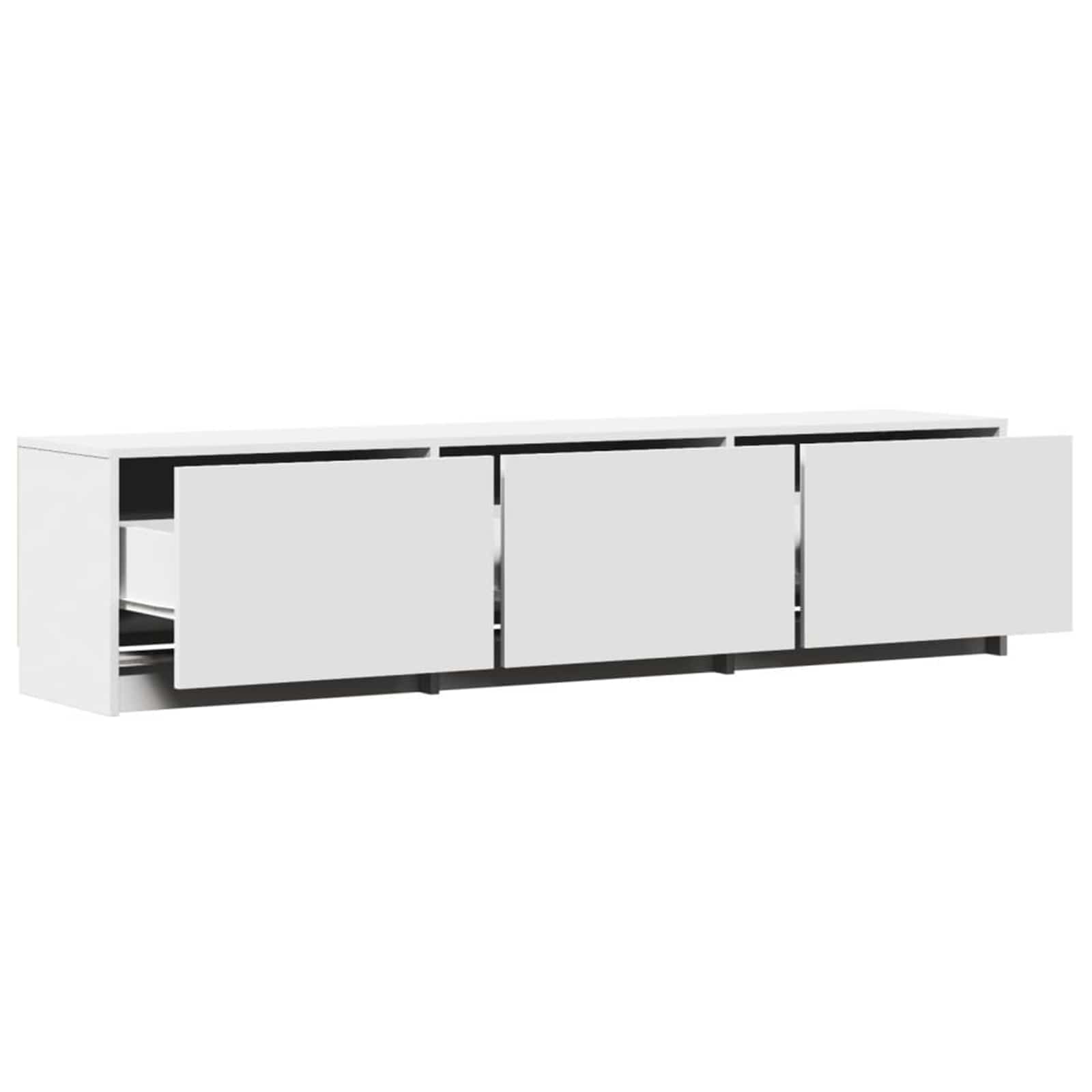 vidaXL TV-Schränk mit LED Weiß 165 x 34 x 40 cm Holzwerkstoff
