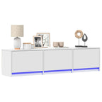 vidaXL TV-Schränk mit LED Weiß 165 x 34 x 40 cm Holzwerkstoff