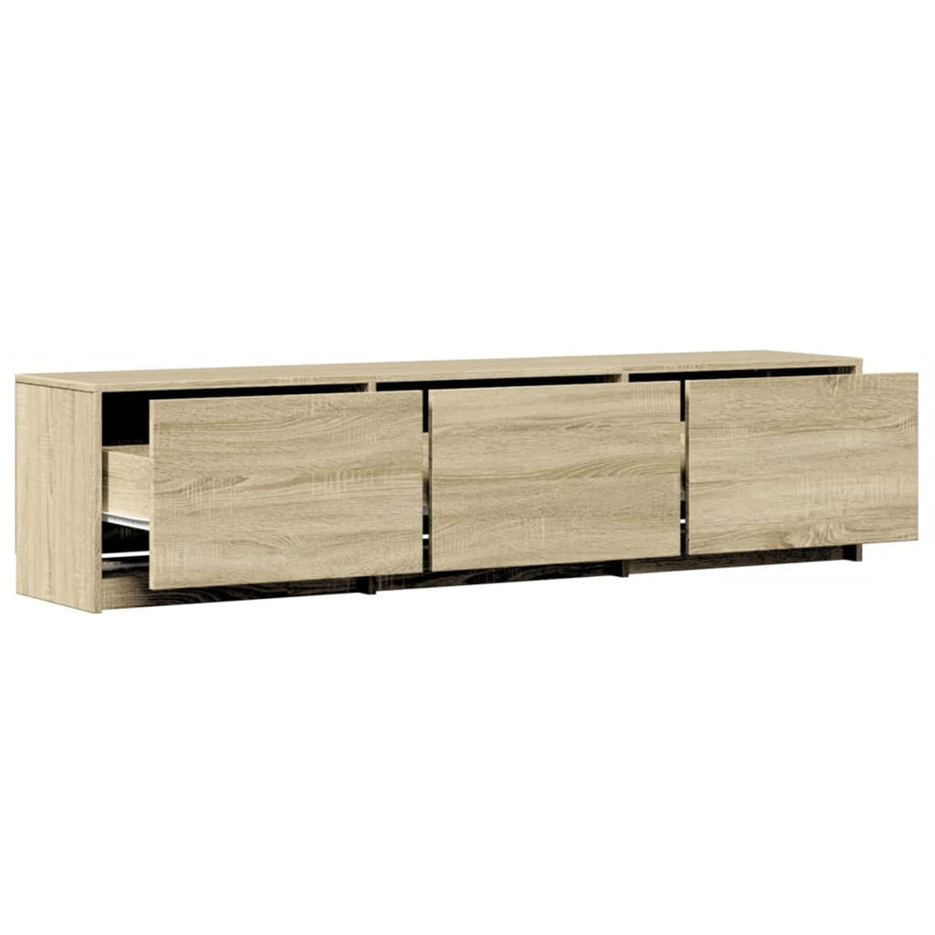 vidaXL TV-Schränk mit LED Sonoma 165 x 34 x 40 cm Holzwerkstoff