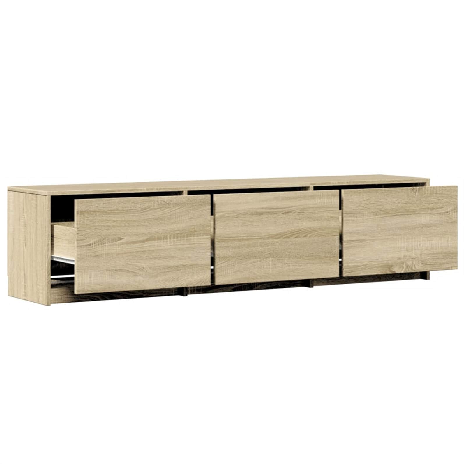 vidaXL TV-Schränk mit LED Sonoma 165 x 34 x 40 cm Holzwerkstoff