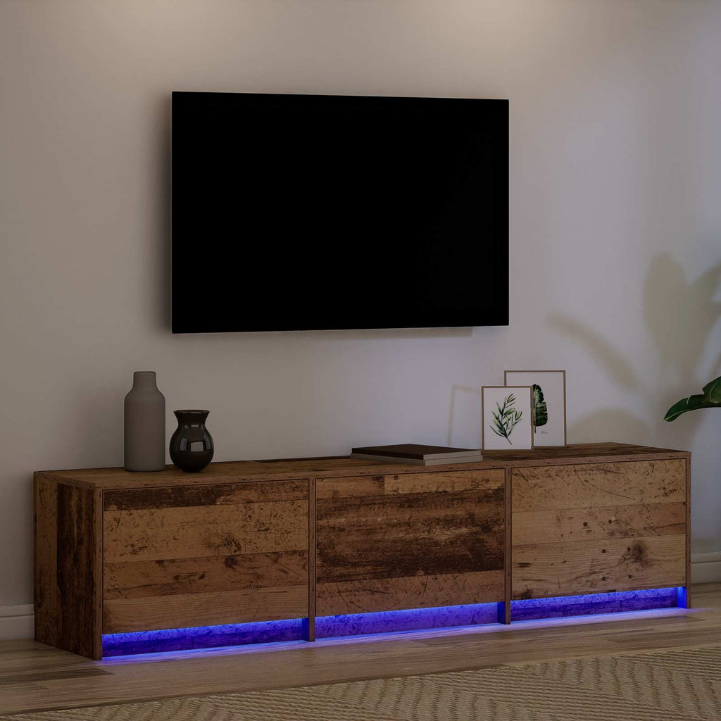vidaXL TV-Schränk mit LED Altholz 165 x 34 x 40 cm Holzwerkstoff
