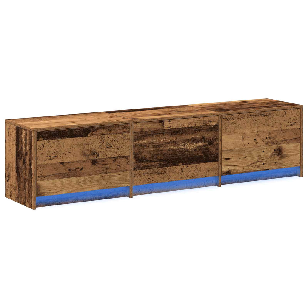 vidaXL TV-Schränk mit LED Altholz 165 x 34 x 40 cm Holzwerkstoff