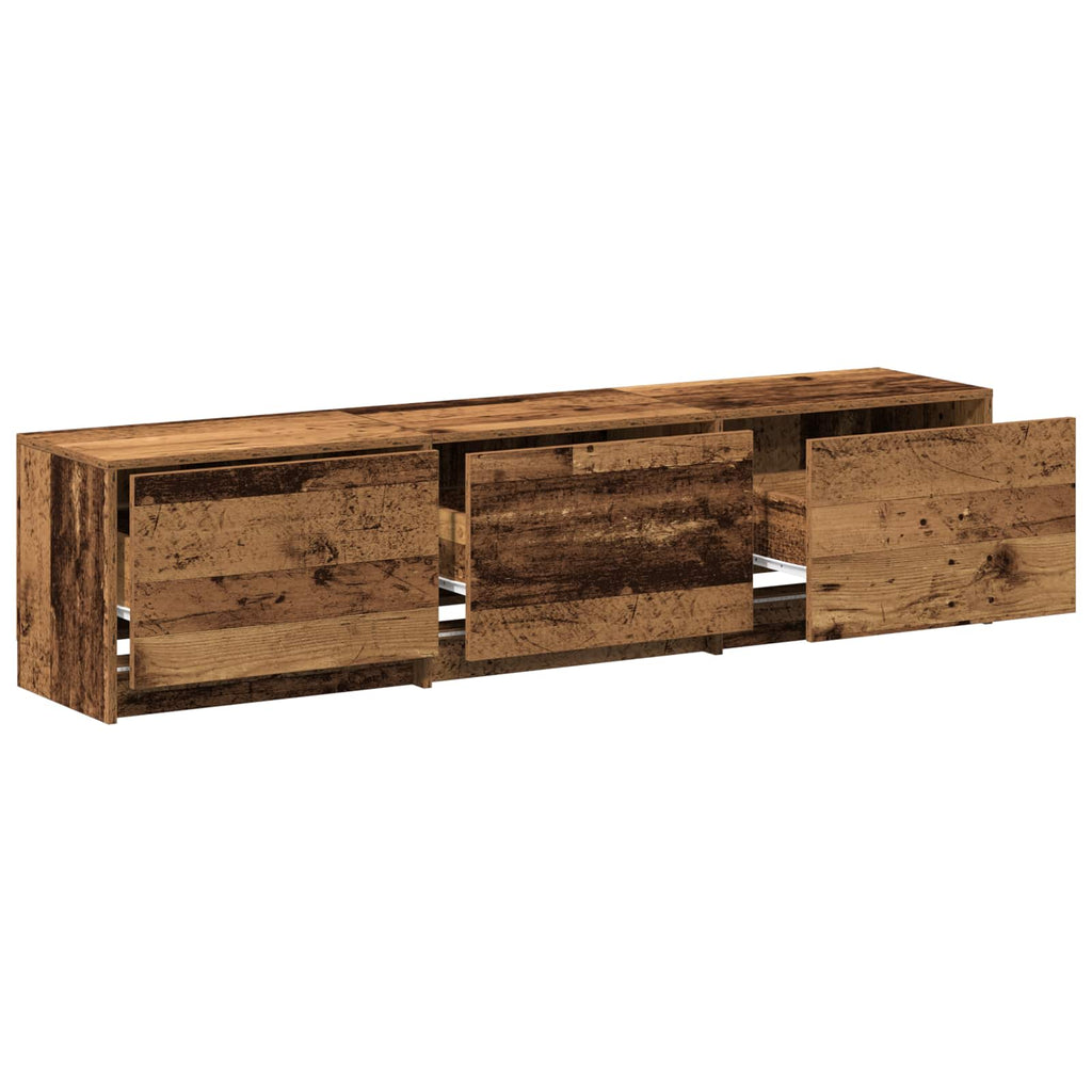 vidaXL TV-Schränk mit LED Altholz 165 x 34 x 40 cm Holzwerkstoff