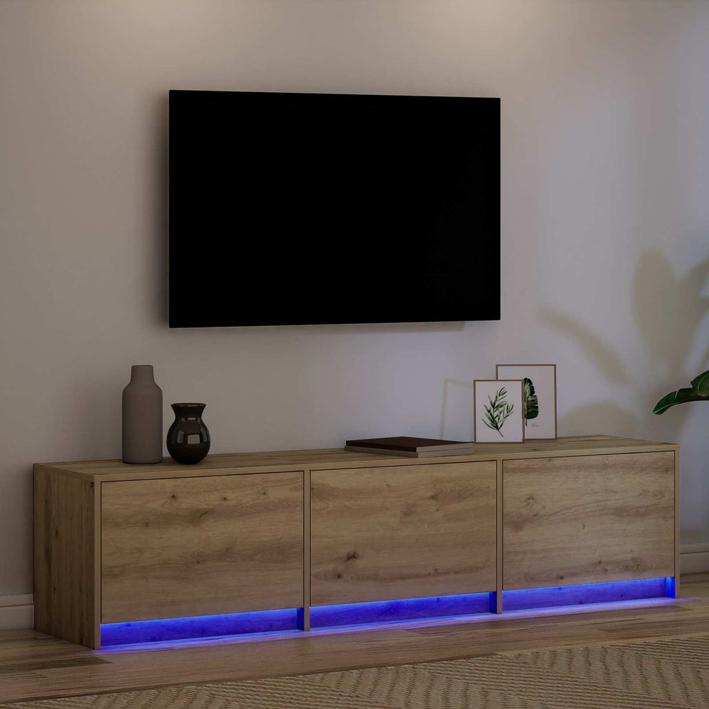 vidaXL TV-Schränk mit LED Artisan-Eiche 165 x 34 x 40 cm Holzwerkstoff