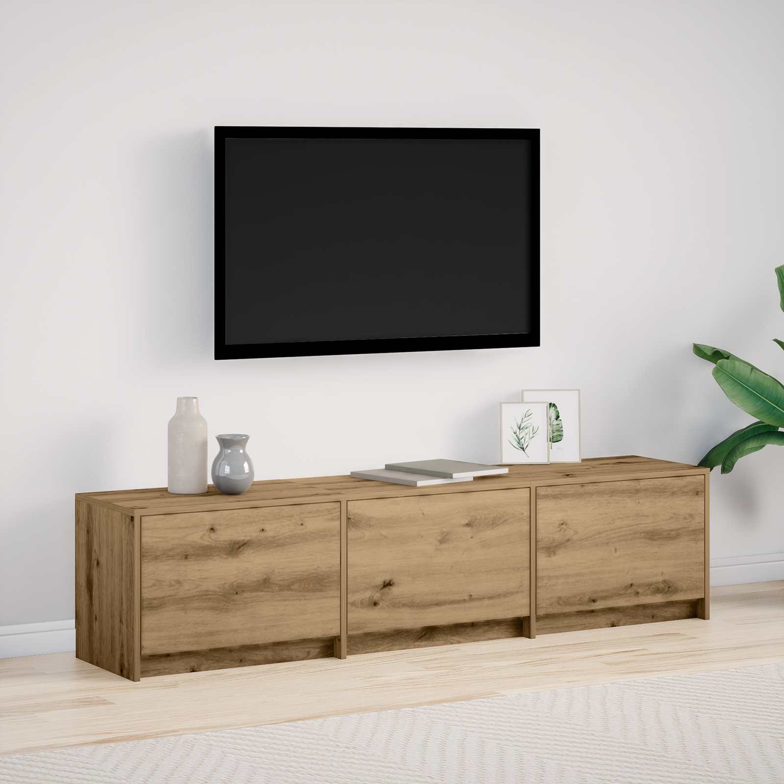 vidaXL TV-Schränk mit LED Artisan-Eiche 165 x 34 x 40 cm Holzwerkstoff