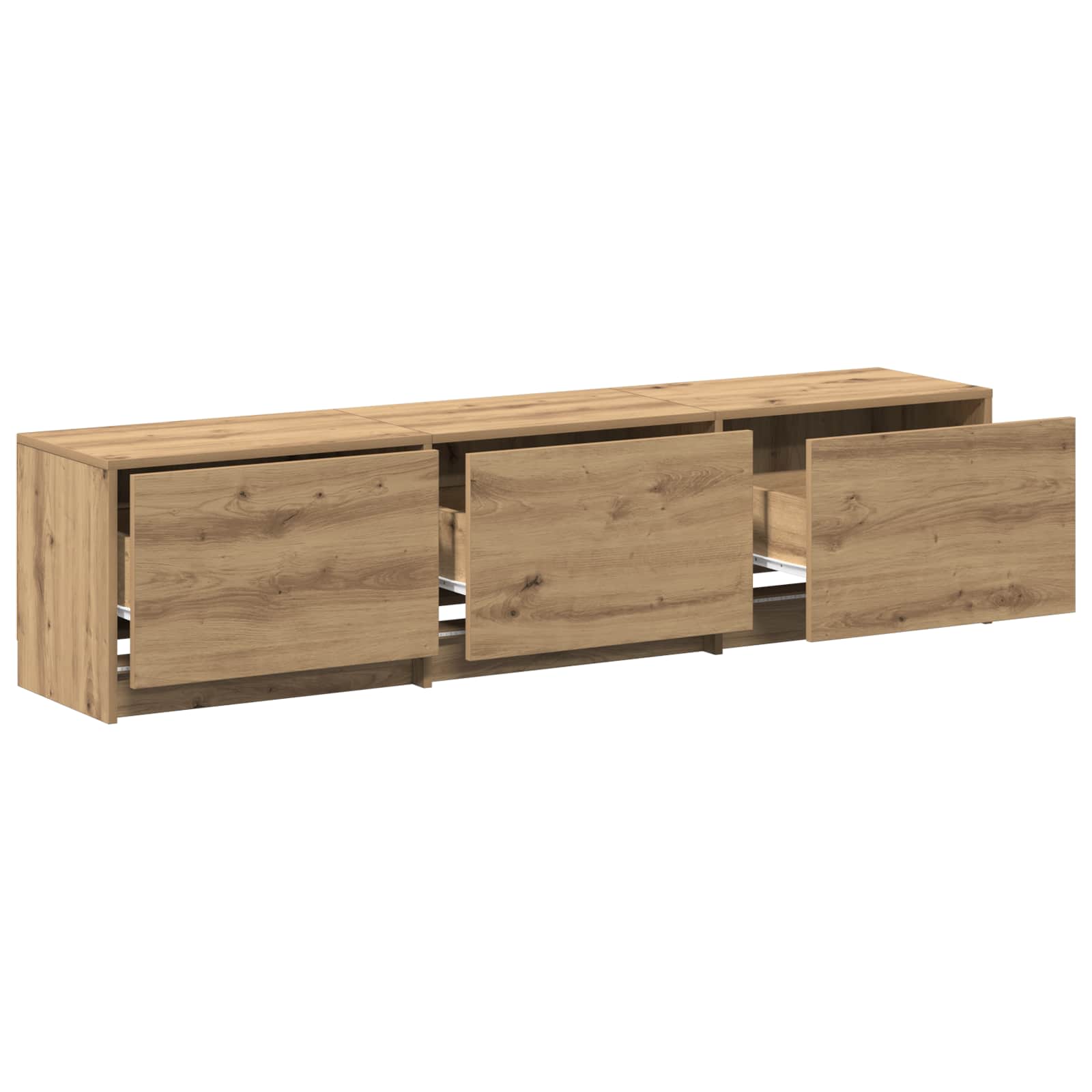 vidaXL TV-Schränk mit LED Artisan-Eiche 165 x 34 x 40 cm Holzwerkstoff