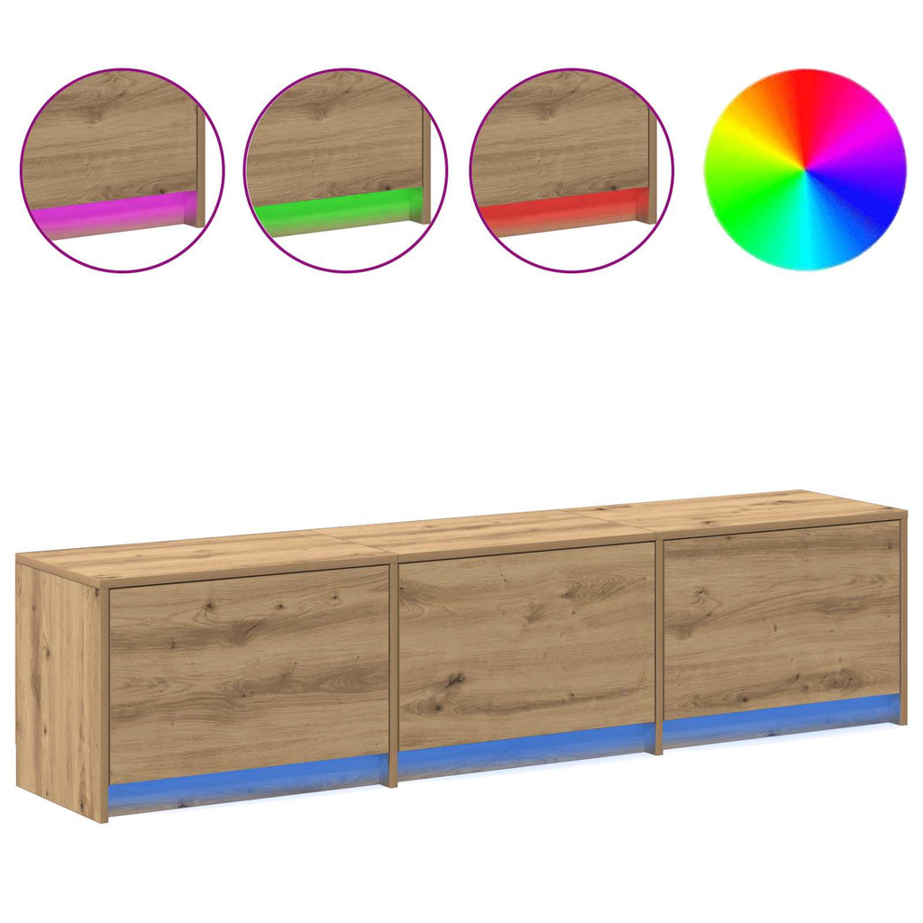 vidaXL TV-Schränk mit LED Artisan-Eiche 165 x 34 x 40 cm Holzwerkstoff