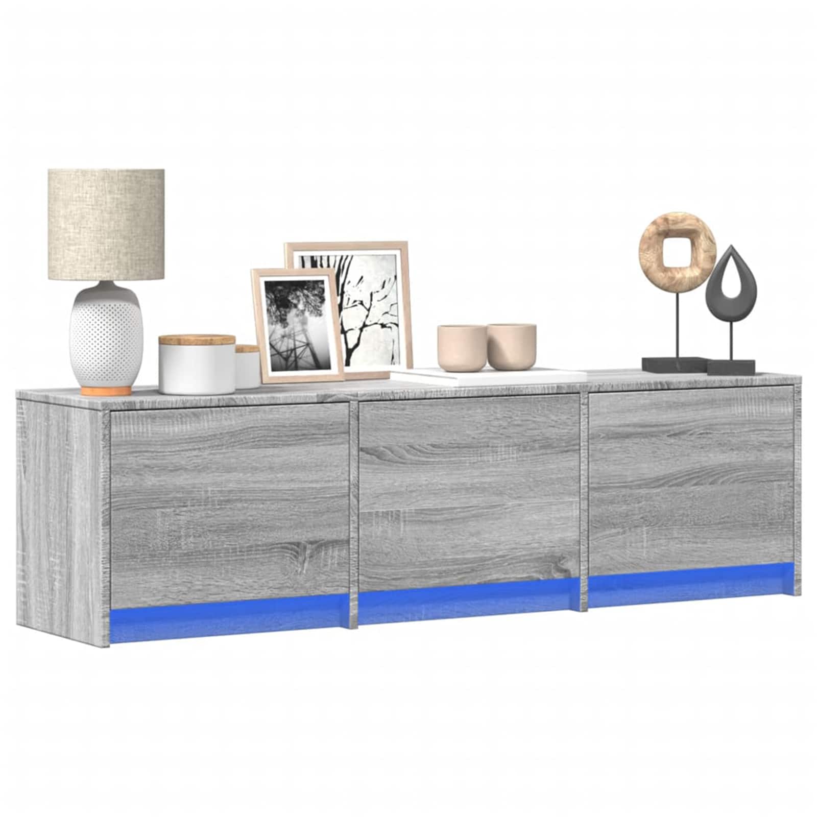 vidaXL TV-Schränk mit LED Graues Sonoma 140 x 34 x 40 cm Holzwerkstoff