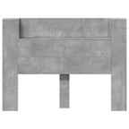vidaXL Kopfteil-Schrank mit LED mit Regal Beton 140 x 16,5 x 103,5 cm