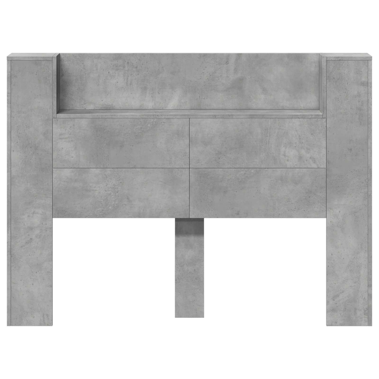 vidaXL Kopfteil-Schrank mit LED mit Regal Beton 140 x 16,5 x 103,5 cm