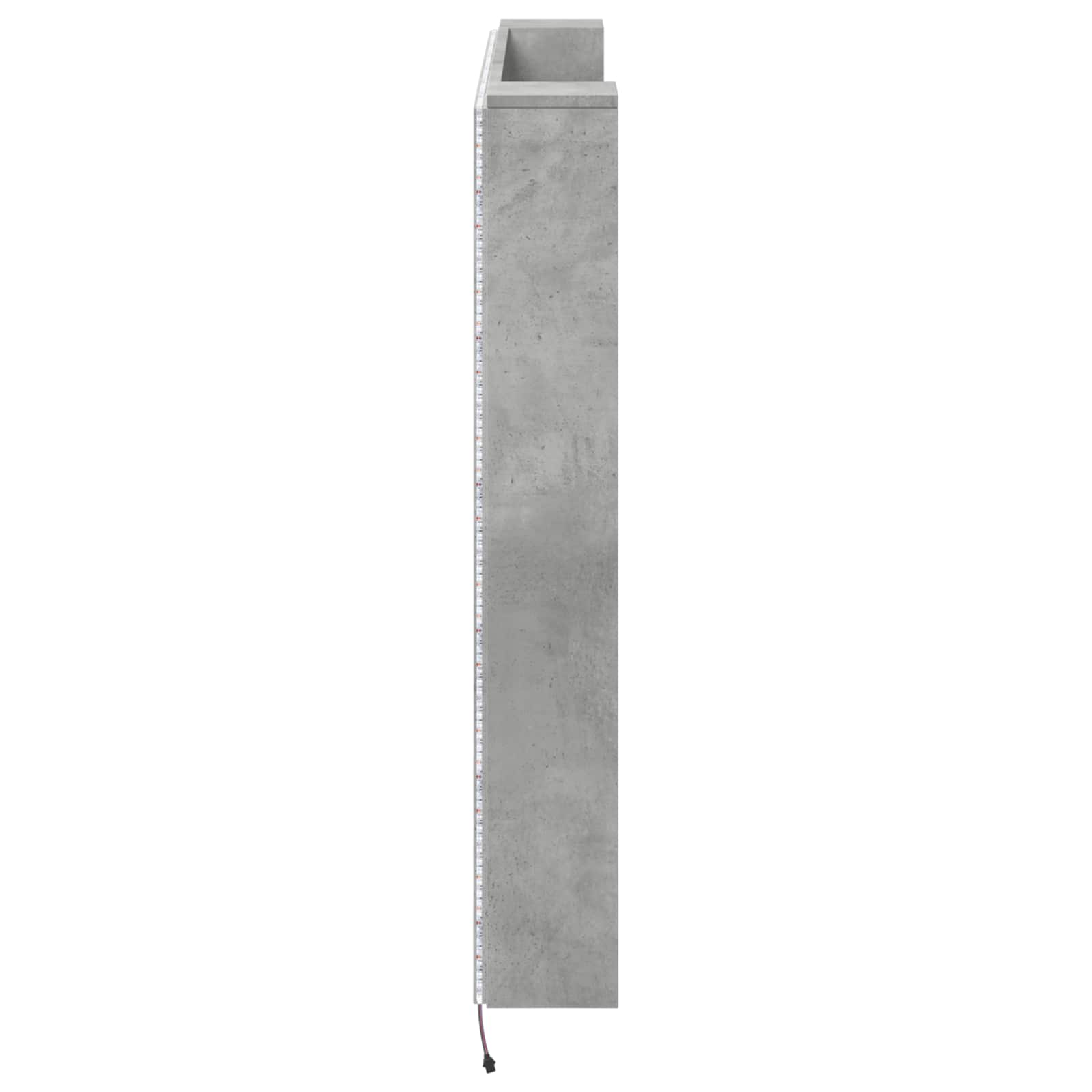 vidaXL Kopfteil-Schrank mit LED mit Regal Beton 140 x 16,5 x 103,5 cm