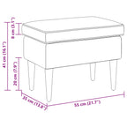 vidaXL Hocker Hellgrau 55 x 35 x 41 cm Polyester