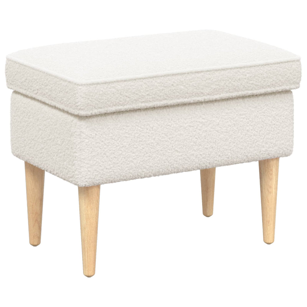 vidaXL Hocker Creme 55 x 35 x 41 cm Bouclé