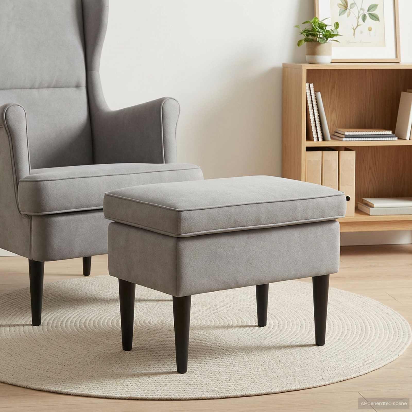 vidaXL Hocker Hellgrau 55 x 35 x 41 cm Samt