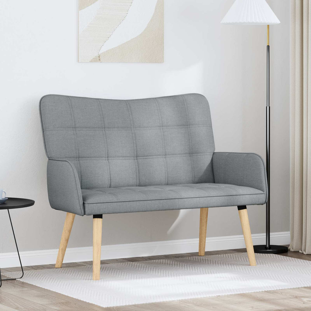 vidaXL Zweisitzer Sofa Hellgrau 115 x 61 x 87 cm Stoff
