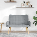 vidaXL Zweisitzer Sofa Hellgrau 115 x 61 x 87 cm Stoff
