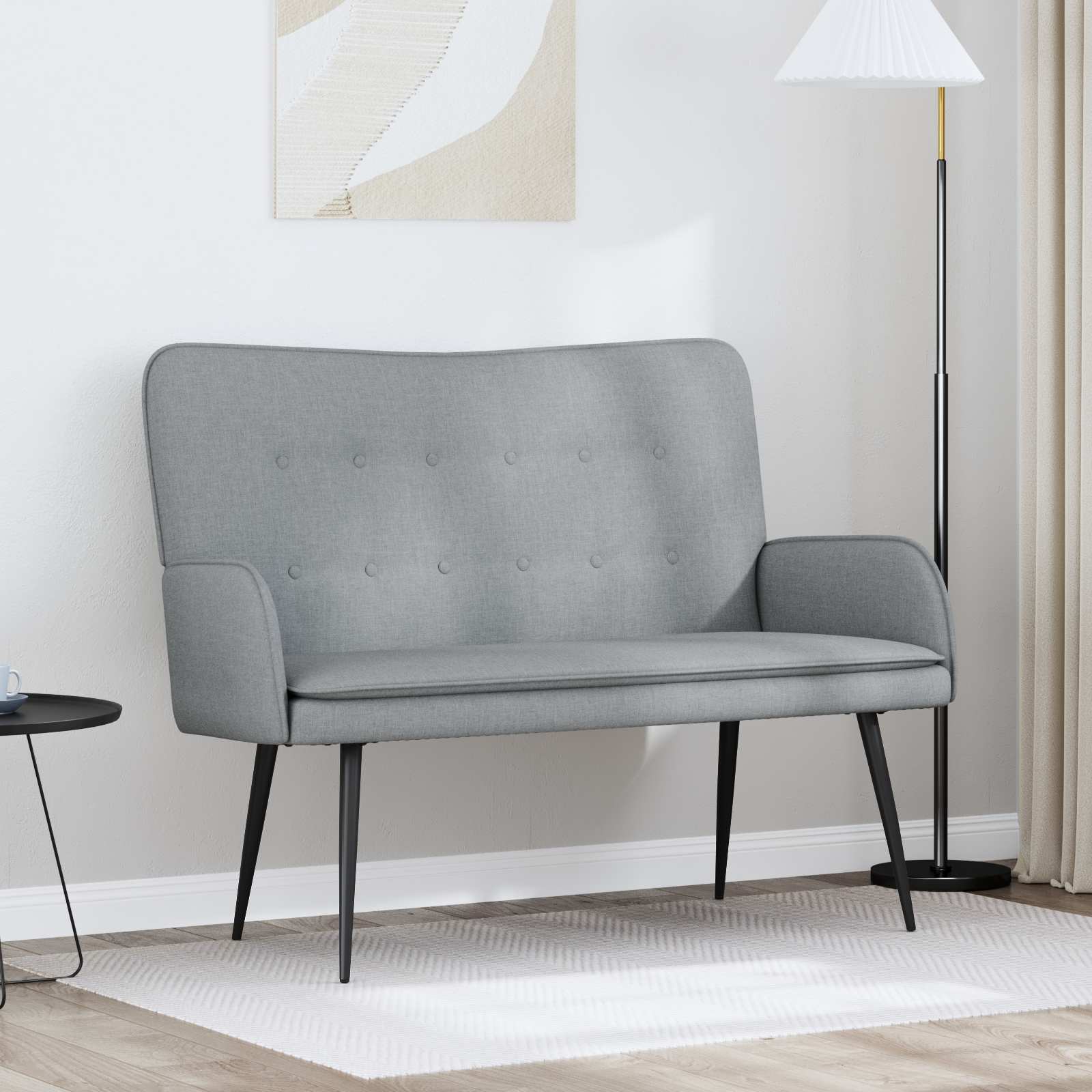 vidaXL 2-Sitzer Sofa Hellgrau 115 x 61 x 87 cm Stoff