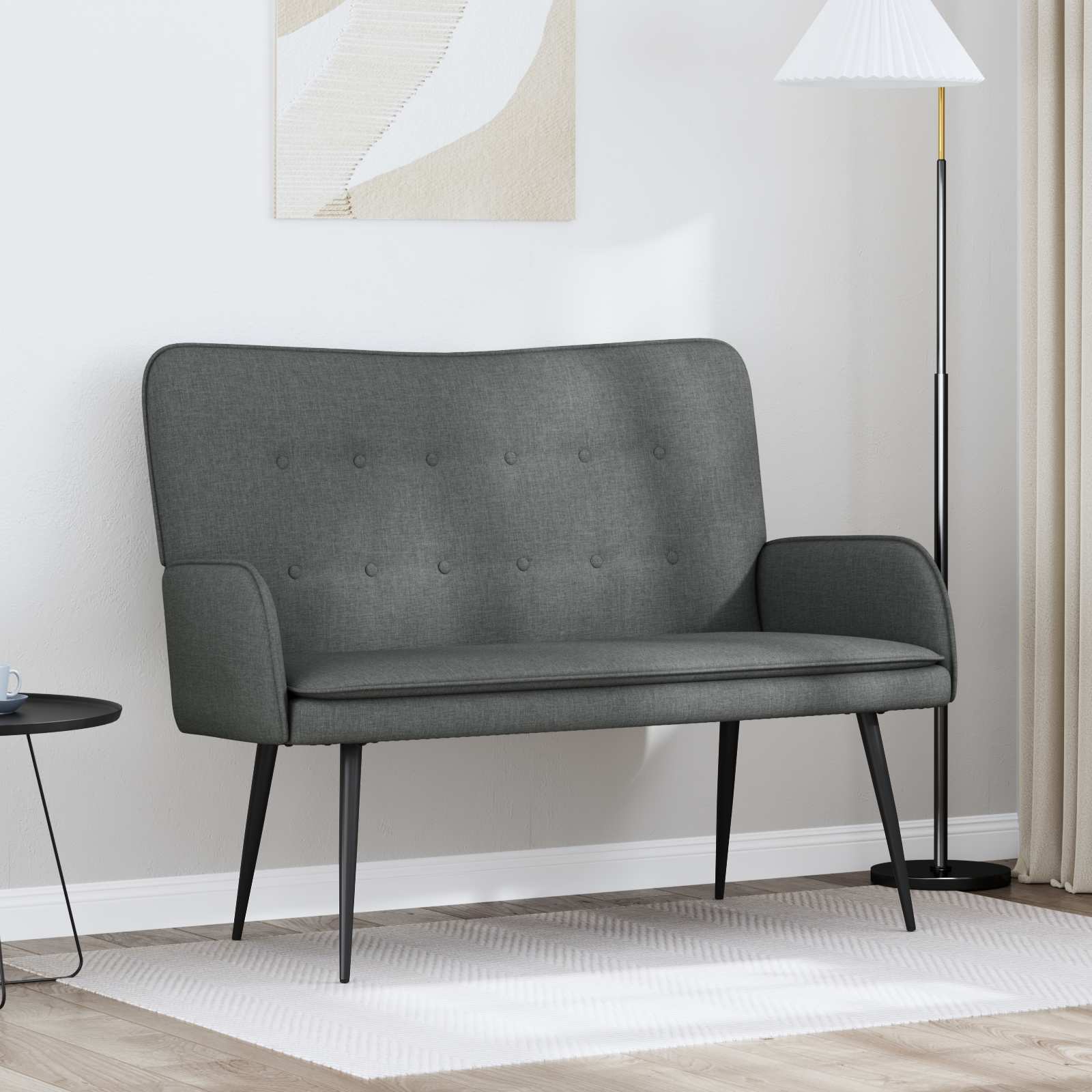 vidaXL 2-Sitzer Sofa Hellgrau 115 x 61 x 87 cm Stoff