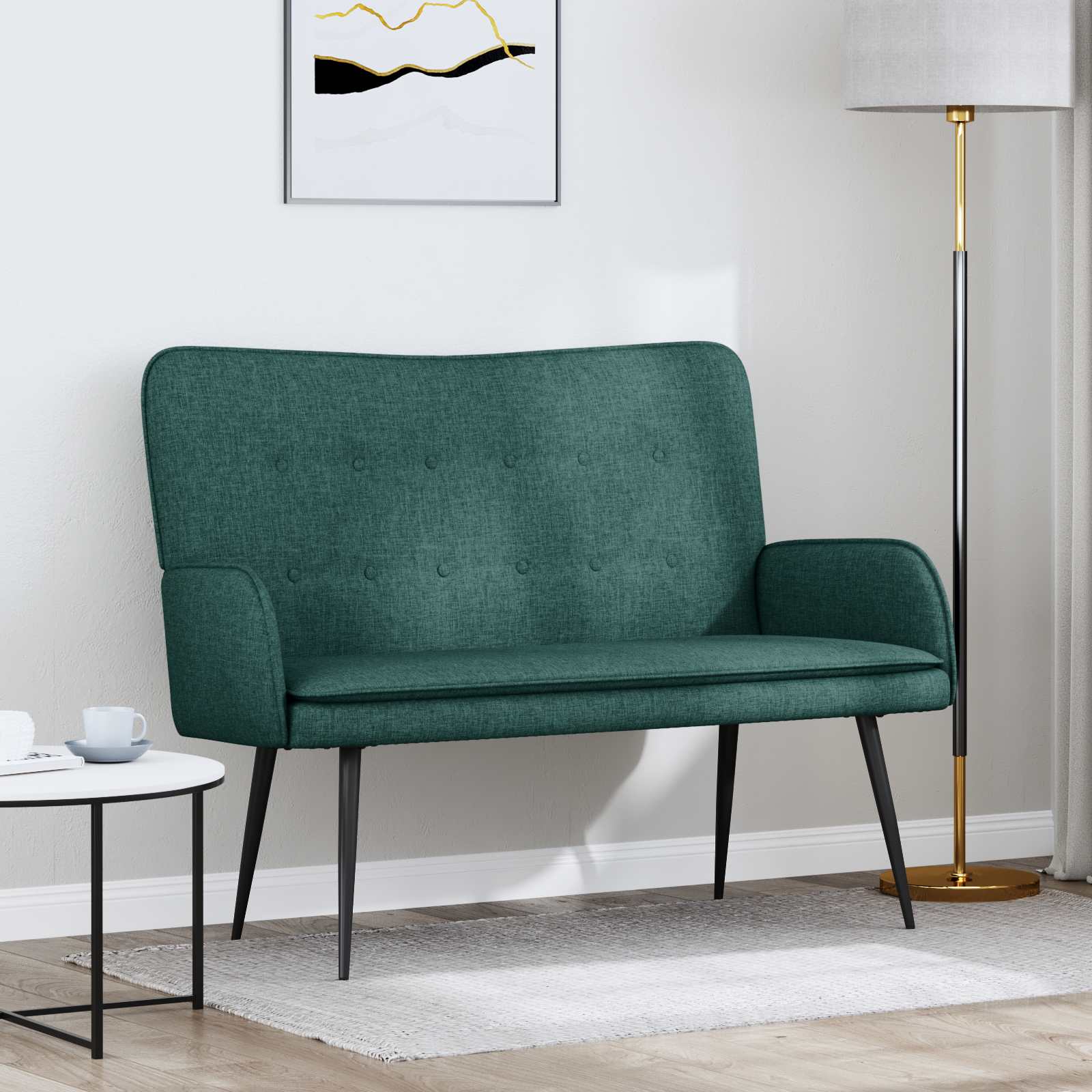 vidaXL 2-Sitzer Sofa Hellgrau 115 x 61 x 87 cm Stoff